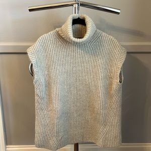 Zara sage green open back turtleneck sweater